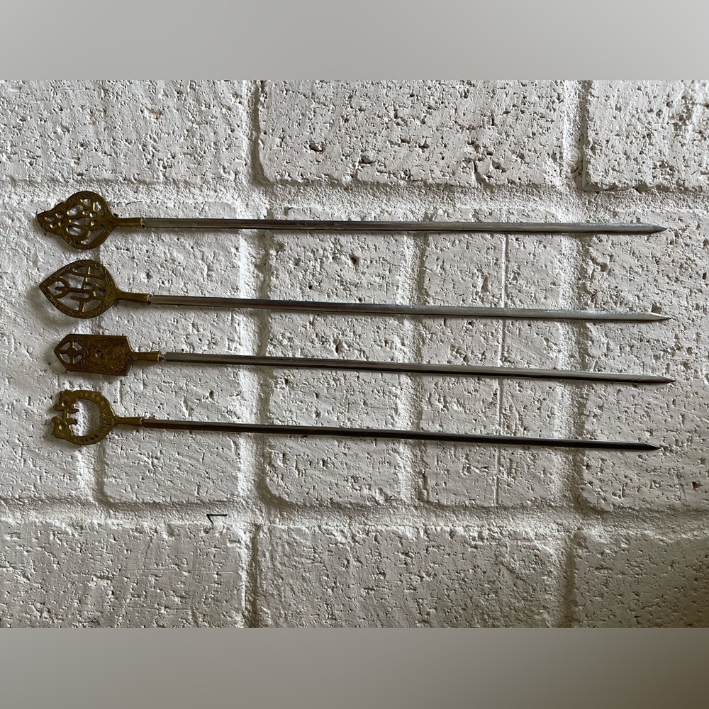 vintage Turkish kebab skewer set of 4
